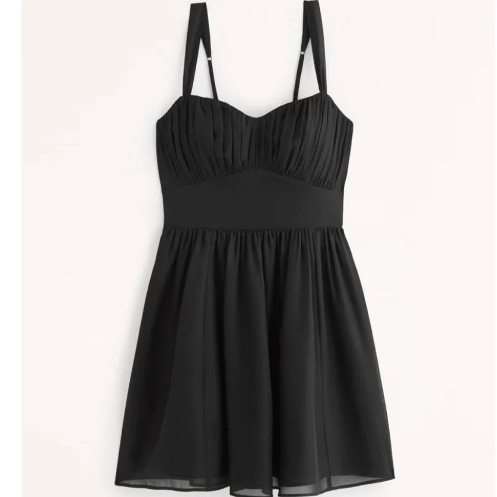 Abrecrombie Ruched Chiffon Mini Dress - Picture 4 of 5